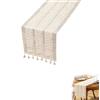 chituodian Runner Tavolo, Boho Runner da Tavolo con Nappe Tessuti a mano, Macramè Runner Tavola Moderno 140x30 cm Rustic Lavabile per Matrimoni Cucina Sala da Pranzo, Beige