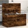 Augerlite Cassapanca in legno di rovere affumicato, 84 x 42 x 46 cm, con molto spazio per riporre oggetti, come cassapanca e organizer per corridoio, soggiorno, camera da letto