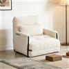 AuraFurn Poltrona letto 3 in 1 con funzione letto, imbottita in velluto, schienale regolabile in 5 livelli, divano pieghevole con braccioli e spazio sui lati, per ufficio, camera da letto, 68 x 180 cm