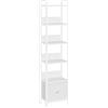 MAHANCRIS Scaffale a 6 Ripiani con Cassetto Rimovibile, Libreria per Piccoli Spazi, Organizzatore Portaoggetti per Soggiorno, Camera da Letto, Studio o Cucina, Bianco ABKWT66101