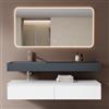 Mai & Mai Mobile Bagno Sospeso150x48x25cm, Lavabo Antracite e Specchio