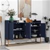 KeepGoon Credenza moderna in stile minimalista a 4 ante senza maniglie per sala da pranzo, soggiorno, cucina (blu marino)