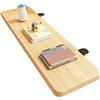 qudkdhs Vassoio Estensibile Ergonomico per Scrivania, Prolunga per Scrivania con Bracciolo, Estensore per Tavolo Pieghevole a 90° in Legno Regolabile E Ripiano di Supporto (120x25cm,Wood)