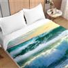 Odot Trapuntino Copriletto Primaverile Singolo Matrimoniale Stampa Oceano Coperta Trapunta Coperta Letto Trapuntato Goffrato Copri Letto per Camera da Letto (150x200cm,Luce Sole)