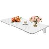Pinuox Tavolo da parete pieghevole, 80 x 40 cm, bianco, portata fino a 30 kg, montaggio a parete salvaspazio, per soggiorno, cucina, ufficio, garage