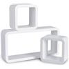WOLTU 9210-a Mensole da Muro Mensole a Cubo Scaffali da Parete in Legno MDF Design Moderno 3 Pezzi Diametro Diverso Bianco
