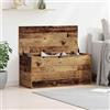 Augerlite Scatola portaoggetti in legno anticato, 100 x 42 x 46 cm, in legno con ampio spazio, versatile come cassapanca, cassapanca per la biancheria o per giocattoli, per soggiorno, camera da letto