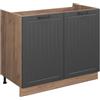 Vicco Mobile lavello cucina Fame-Line, Grigio scuro/Rovere dorato, 100 cm senza piano di lavoro, per la combinazione con altri moduli della serie Fame-Line