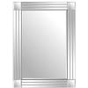 Cottonage Specchio da Parete in Stile Veneziano con Tripla smussatura, 100 cm x 70 cm, Colore Argento