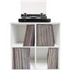 VDD Mobiletto portaoggetti in vinile vinilico - libreria - 4 scomparti - bianco