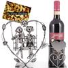 Brubaker Portabottiglie Vino Coppia su Swing - Cuore con Gli Amanti Sull'altalena - Regalo Romantico o Oggetto Deco - con Biglietto d'Auguri
