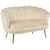 IlGruppone Divano Due 2 Posti In Velluto Forma Conchiglia Gambe In Metallo Camera Soggiorno Ufficio - Beige