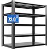 BIZOEIRON Scaffalatura in metallo da 182,9 cm di altezza, 1360,8 kg di peso, scaffale regolabile a 5 ripiani, scaffale industriale per garage, magazzino, camera da letto, cucina, 61 cm P x 122 cm L x