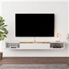 Pmnianhua Mobile TV sospeso, mensola per TV galleggiante, supporto per TV galleggiante fissato al muro centro di console multimediale di intrattenimento grande armadio per ufficio a casa (120 cm, bianco)