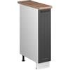 Vicco Armadio cucina dispensa alto Fame-Line, Grigio scuro/Bianco, 20 cm, PL Rovere, per la combinazione con altri moduli della serie Fame-Line
