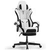 Kidsgigglz Sedia da gaming con cuscino lombare, Sedia gamer ergonomica, schienale regolabile, cuscino ispessito, robusta poltrona da gioco, poggiapiedi allungabile, sedia da PC, girevoli a 360°