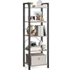 VASAGLE Libreria a 5 ripiani con struttura in acciaio, scaffale per libri per soggiorno, casa, ufficio, studio, 30 x 40 x 150 cm, stile industriale, grigio melange e nero inchiostro ULLS100B02