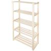 STOLMAK Scaffale In Legno 80 x 170 x 38 cm Con 5 Ripiani Scaffale Portaoggetti In Pino Naturale Per Garage Cantina Magazzino Soggiorno Bagno Portafiori Portapiante