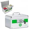 RATSTONE Cassetta per Medicinali con Serratura e Maniglia, Scatola Porta Medicine, Portatile Scatola di Pronto Soccorso, Cassa per Medicinali con Serratura a Chiave e Vassoio Rimovibile 25×17,5×17,5 cm