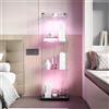 JYNVO Glass Display Cabinet with Lights, Vetrina in vetro temperato, Vetrina in vetro a tre strati, Chiudibile a chiave, Vetrina in vetro verticale con base in legno, Nero (Nero/Porta singola/Luce)
