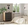 Dmora - Cassettiera Rochester, Settimanale a 4 cassetti, Mobile Comò per camera da letto, Comò moderno, 76x40h94 cm, Rovere nodi e Antracite