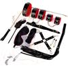 TAUOE Coppia Prop Set Peluche Bracciale Collare Catena di Traino Frusta di Pelle Giocattolo (Nero e Rosso)