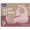 Chicco Set pappa silicone rosa 6m+ - chicco