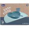 Chicco Set Pappa Silicone Azzurro 12m+ - CHICCO
