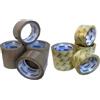 kippen 9004A1 - Confezione da 6 Rotoli di Nastro Adesivo Marrone per Imballaggi. Misura: 50mt x 48mm. & 9004TM - Confezione da 6 Rotoli di Nastro Adesivo Trasparente per Imballaggi