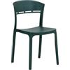 Totò Piccinni Sedia DELTA in Polipropilene in fibra di Vetro Moderne Design Impilabile (1, Verde Scuro)