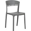Totò Piccinni Sedia DELTA in Polipropilene in fibra di Vetro Moderne Design Impilabile (Grigio, 1)