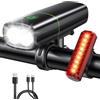 Mohard Luci Bicicletta con Doppi LED, 2600mAh Luci Bici Ricaricabile USB 1200LM Potenti, 3+5 Modalità, Facile Usare Luce MTB Anteriori & Posteriori Impermeabili IP65 Lunga Durata per Strada/Montagna