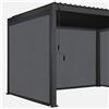 GIODICART Tenda Oscurante Laterale in Textilene a Rullo da 3 Metri per Pergola Bioclimatica, Grigio