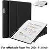 NONE Custodia in pelle per PC da 11,8'' per ReMarkable Paper Pro 2024, cover protettiva girevole da 11,8 pollici per e-reader con supporto e funzione di risparmio energetico