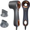 EOLUX Asciugacapelli professionale agli ioni EX01, ergonomico, silenzioso e compatto, da viaggio, protegge i capelli, controllo della temperatura, ugelli magnetici, bronzo, 900 W