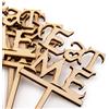 Summer-Ray 50 topper in legno per cupcake, motivo: Alice nel paese delle meraviglie Eat Me