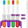 Toyhood Set scientifico da 10 pezzi per la produzione di pozioni magiche, 4 pipette con supporto, provette in plastica, pipette e spazzola per la pulizia scientifica creativa