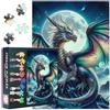 TISHIRON Drago 1000 puzzle per adulti, luna puzzle 1000 pezzi, difficile puzzle sfidante fantasy animali (70 x 50 cm), festa di famiglia e decorazione per la casa