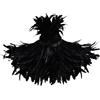 keland Costume di Halloween con colletto di piume e scialli in stile gotico (nero-01)