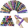 POPOYU 24 Braccialetti di Schiaffo di Halloween, Braccialetti per Bambini Decorazioni per Halloween