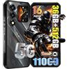 OUKITEL Smartphone outdoor OUKITEL WP66 5G, senza contratto, batteria 11000mAh/33W, display 6,6'' FHD+ 120Hz, schermo secondario 1,81'', processore Dimensity 7025, 36+512GB, fotocamera 108MP, IP68, Android 16, NFC, colore nero