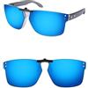 ThunderClap Occhiali da sole polarizzati a clip per Oakley Holbrook RX OX8156 56 mm per uomo donna protezione UV, Geyser Blu, Holbrook RX OX8156 56mm