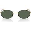 Ray-Ban Occhiali da sole ovali Rb3767, Oro/Verde scuro, 54 mm