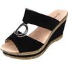 Cushion Walk - Sandali infradito da donna, foderati in pelle, con zeppa centrale, numeri dal 36 al 41