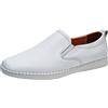 rismart Uomo Pelle Mocassino Scarpe Indossare Camminare Casuale Sneakers, Bianco, 42 EU
