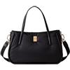 Borbonese Borsa Cahier, Poliestere Riciclato e Pelle, 39x24x13 cm, Nero Dark Black, con Tracolla Regolabile