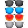 ThunderClap Occhiali da sole polarizzati a clip per Oakley Holbrook RX OX8156 56 mm per uomo donna protezione UV, Shell Black + Ultimate Gray + Geyser Blue + Aurora Red, Holbrook RX OX8156 56mm