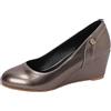Jamron Donna Pelle Verniciata Punta Rotonda Décolleté con Zeppa Scarpe Eleganti Colore della Pistola SN0703455 EU37
