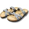 Birkenstock Sandali Franca braided grigio in pelle oleata taglia 40 stretta