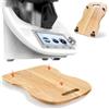 Vonsera Tavola Scorrevole in Legno di Gomma per Bimby TM6 e TM5 - Base Universale con Rotelle, Vassoio Multifunzione e Design Antiscivolo per Accessori Thermomix TM6 TM5, Marrone Chiaro